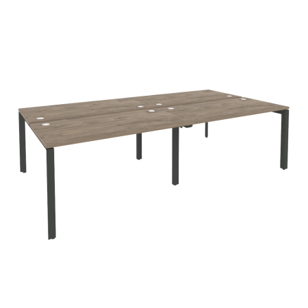 Рабочая станция на П-образном м/к Onix O.MP-D.RS-4.3.7 2760x1475x750 (Тиквуд Темный/Черный металл)