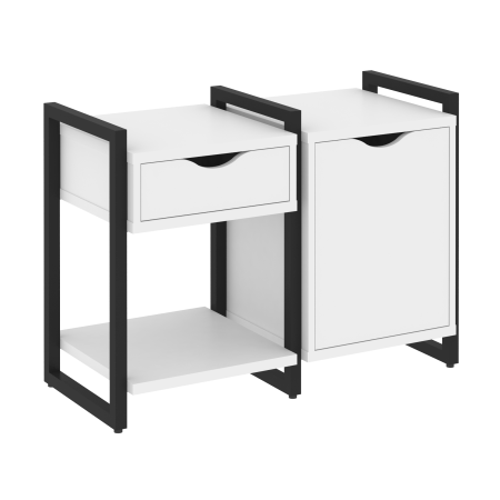 Тумба на регулируемых опорах наборная VR.L-TN-3.O 970x460x719 (Белый Бриллиант/Черный металл)