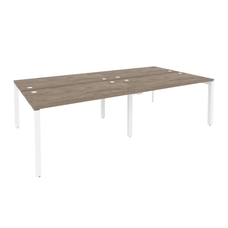 Рабочая станция на П-образном м/к Onix O.MP-D.RS-4.3.7 2760x1475x750 (Тиквуд Темный/Белый Металл)