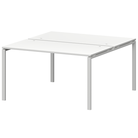 Бенч двойной на металлокаркасе Смарт СМС2-П-12К.149.Пр25 1200x1496x750 (Белый/Белый)