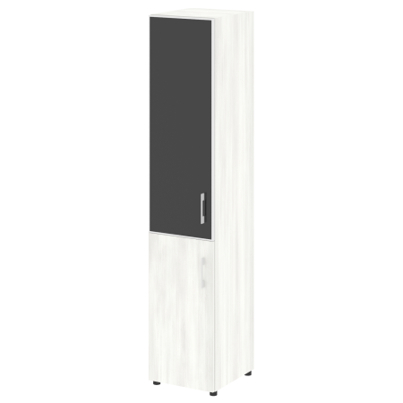 Шкаф для документов узкий со стеклом черным LT.SU-1.2 R (L) Black (Снежная Патина)