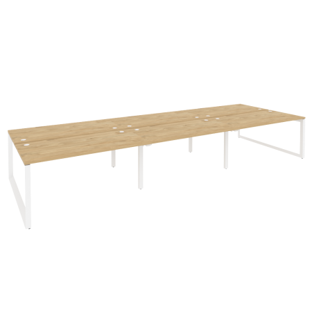 Рабочая станция на О-образном м/к Onix O.MO-D.RS-6.4.8 4740x1635x750 (Тиквуд Светлый/Белый Металл)