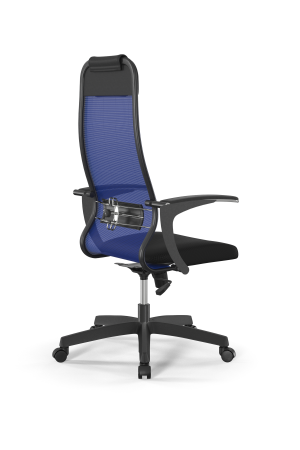 Кресло для руководителя Метта Sit 10 B1-111U - X2+UMF(X1) /Ub00/Wh00/U0mL-b(M09.B02.G15.W01) (Синий | Черный)