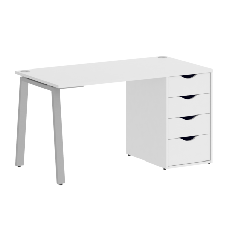 Стол письменный VR.SP-3-138.4.A 1380x720x750 (Белый Бриллиант/Серый Металл)