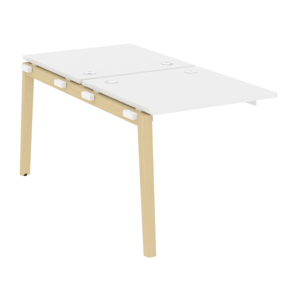 Наборный элемент рабочей станции на деревянных опорах Onix Wood OW.2.NRS-0.8 780x1635x750 (Белый Бриллиант/Дуб Светлый)