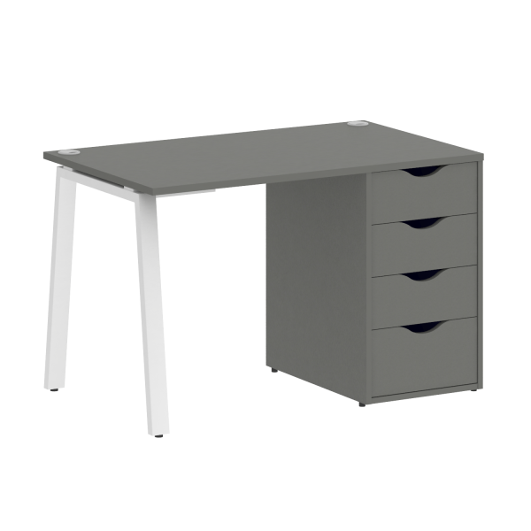 Стол письменный VR.SP-3-118.4.A 1180x720x750 (Металлик/Белый Металл)
