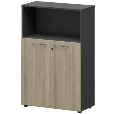 Шкаф средний с нишей Кортез СМШ38.28F 792x380x1190 (Кронберг/Графит)