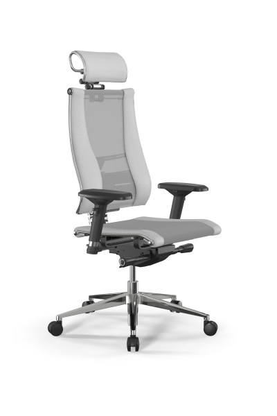 Кресло для руководителя Метта Y 3DE B2-14D - YM93+Infinity /Kc09/Nc09/D04P/H2cL-3D(M26.B32.G25.W03) (Светло-серый | Белый)