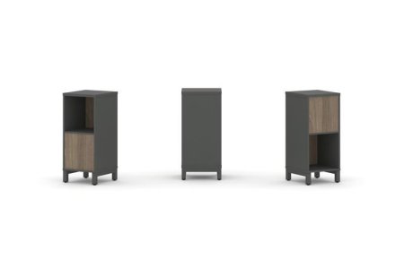 Набор стеллажа 2-х сторонний, 2 яруса SN.NSD-211 (387х400х881) (Антрацит/Вяз Благородный/Металл Антрацит)