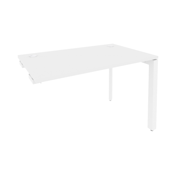 Стол-приставка на П-образном м/к к опорным элементам Onix O.MP-SPR-2.7 1180x720x750 (Белый Бриллиант/Белый Металл)