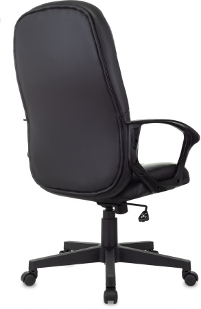 Кресло руководителя T-898 черный Leather Black эко.кожа крестов. пластик (Черный)