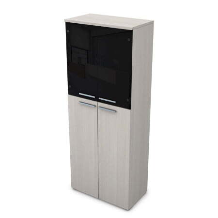 9Ш.005.25 Шкаф высокий со стеклом (800x450x2045) (Ivory)