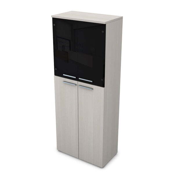 9Ш.005.25 Шкаф высокий со стеклом (800x450x2045) (Ivory)