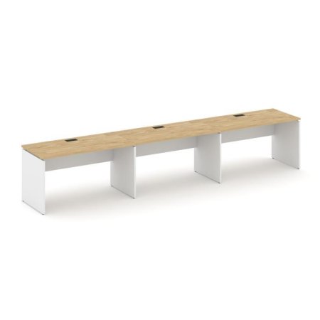 Рабочая станция 1 сторонняя SN-D.ORS-052 (3540х800х750) (Тиквуд Светлый/Белый)