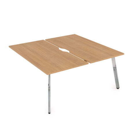 10БДКВ.268 Стол системы Бенч с вырезом, сдвоенный, на 2 рабочих места - конечный (1200x1235x750) (Romano/Глянец металл)