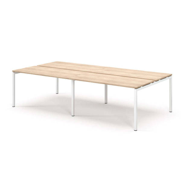 TOUR LIGHT Бенч-система 4 рабочих места 280x143 (Дуб калифорнийский/Белый металл)