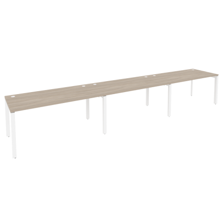Рабочая станция на П-образном м/к Onix O.MP-RS-3.4.8 4740x800x750 (Дуб Аттик/Белый Металл)