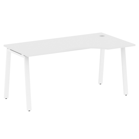 Стол криволинейный правый Metal System Style БА.СА-1 Пр 1600x900x750 (Белый/Белый металл)