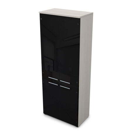 9Ш.005.24 Шкаф высокий со стеклом (800x450x2045) (Ivory)