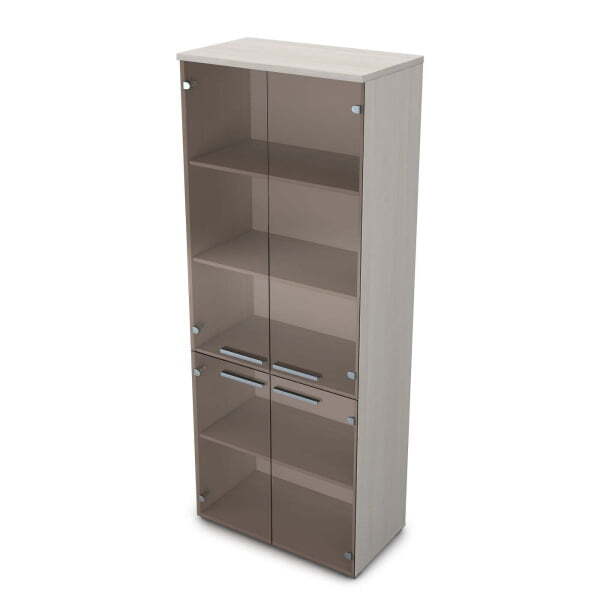 9Ш.005.10 Шкаф высокий со стеклом (800x450x2045) (Ivory)