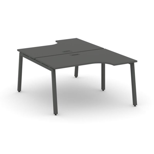 Рабочая станция эргономичная SN-5A.DRPA-001 (1380х1232/1992х750) (Антрацит/Металл Антрацит)