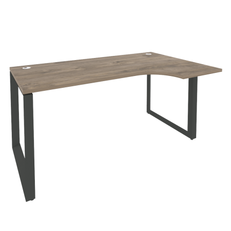 Стол эргономичный правый на О-образном м/к Onix O.MO-SA-1R 1580x980x750 (Тиквуд Темный/Черный металл)