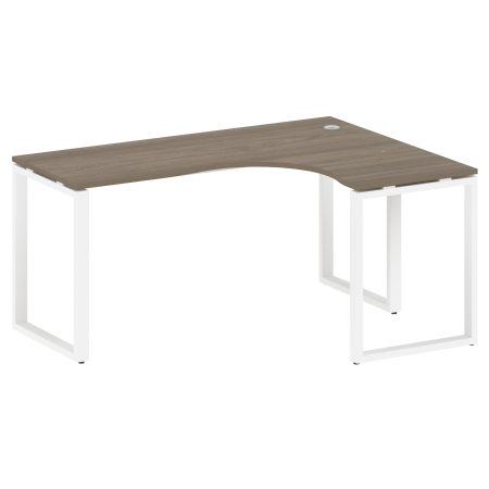 Стол криволинейный правый Metal System Style БО.СА-4 R 1600x1200x750 (Вяз/Белый металл)
