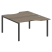Рабочая станция криволинейная Metal System Style БП.РАС-СА-2.2 1400x1835x750 (Дуб Наварра/Серый металл)