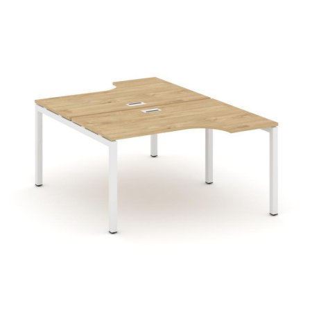 Рабочая станция эргономичная SN-5P.DRPA-022 (1580х1632/1992х750) (Тиквуд Светлый/Металл Белый)