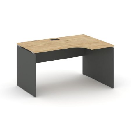 Стол рабочий эргономичный SN-D.SPA-001(R) (1380х600/980х750) (Тиквуд Светлый/Антрацит)