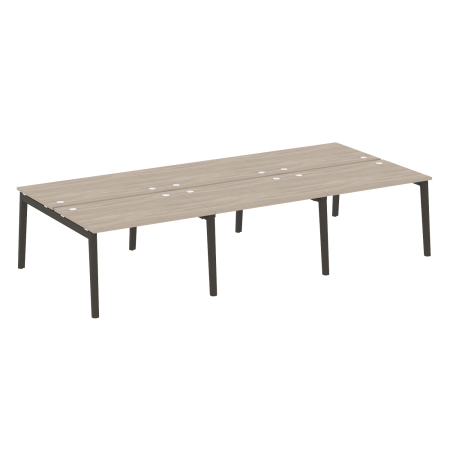 Рабочая станция на деревянных опорах Onix Wood OW.D.RS-6.2.8 3540x1635x750 (Дуб Аттик/Дуб Темный)