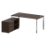Стол для руководителя с тумбой левый БГ.СРТ-4.8 (L) 1700x1620x750 (Вяз Благородный/Нерж. Сталь)
