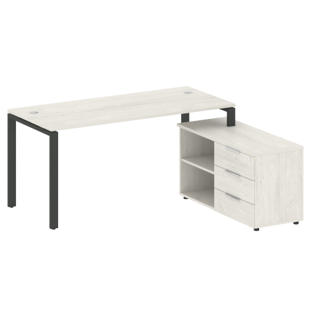Рабочая станция с опорной тумбой правая Metal System Style БП.РС-СТС-2.4 Пр 1700x1520x750 (Дуб Наварра/Антрацит металл)