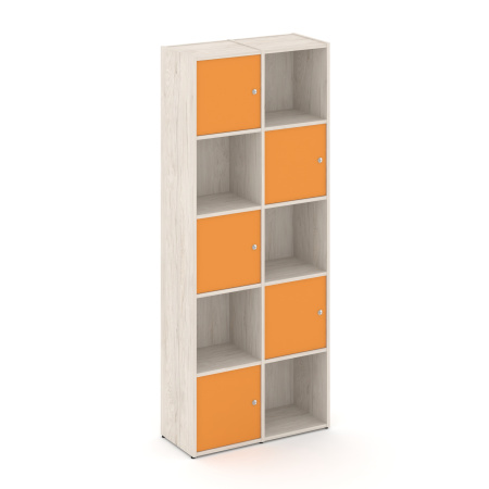 Стеллаж Locker Plus LK.K-008 798x350x1983 (Денвер Светлый | Оранжевый)