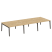 Рабочая станция на деревянных опорах Onix Wood OW.D.RS-6.3.8 4140x1635x750 (Тиквуд Светлый/Дуб Темный)