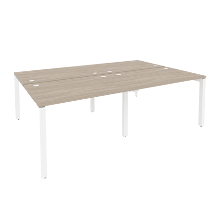 Рабочая станция на П-образном м/к Onix O.MP-D.RS-4.2.8 2360x1635x750 (Дуб Аттик/Белый Металл)