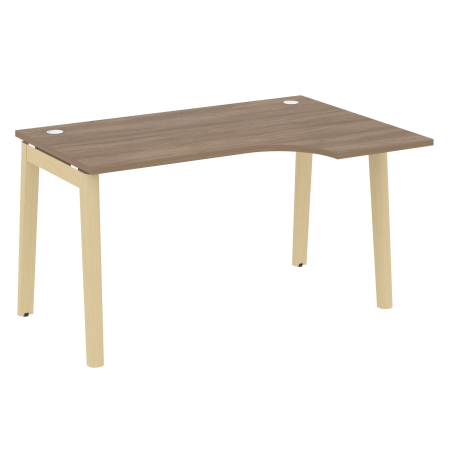 Стол эргономичный правый на деревянных опорах Onix Wood OW.SA-2R 1380x980x750 (Дуб Аризона/Дуб Светлый)