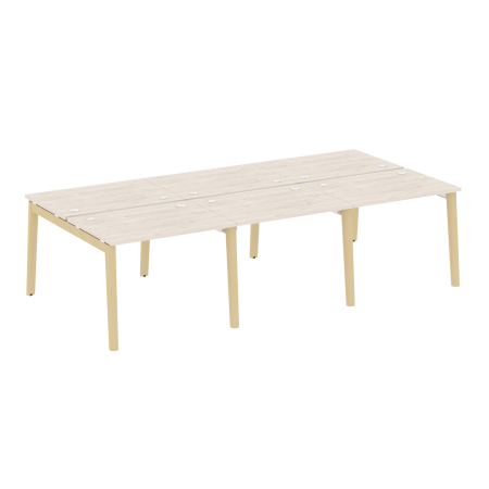 Рабочая станция на деревянных опорах Onix Wood OW.D.RS-6.1.7 2940x1475x750 (Дуб Аризона/Дуб Светлый)