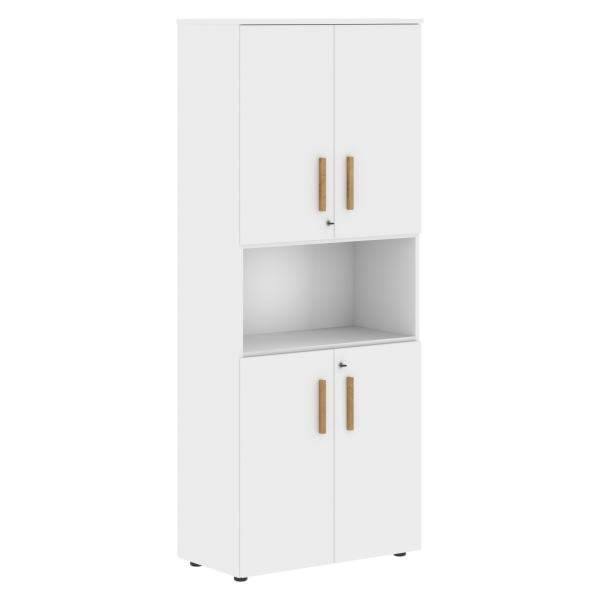 Шкаф с 2-мя комплектами глухих малых дверей Forta FHC 80.4(Z) 798x404x1965 (Белый премиум)