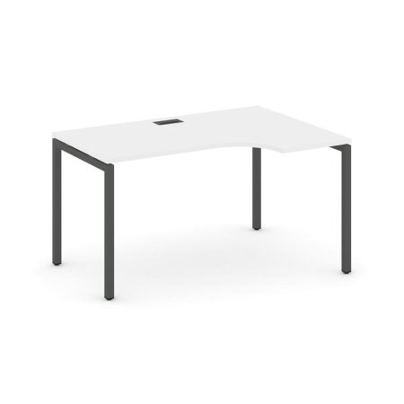 Стол рабочий эргономичный SN-4P.SPA-021(R) (1380х800/980х750) (Белый/Металл Антрацит)