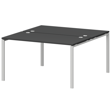 Бенч двойной на металлокаркасе Смарт СМС2-П-12К.149.Пр25 1200x1496x750 (Графит/Белый)