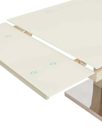 Стол обеденный Верона раскладной 160-220*90 глянцевый бежевый (Стол обеденный Верона бежевый)