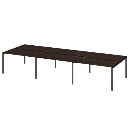 Бенч двойной на 6 рабочих мест Арго-М АМБ-003-6 4200x1496x760 (Дуб Венге)