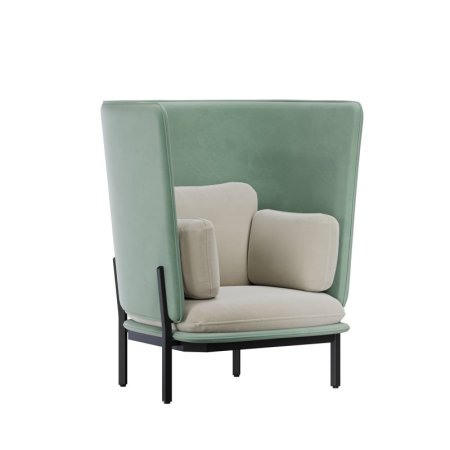 Диван одноместный с высокой спинкой STA-01 (Velutto 13/Velutto 14/Металл Черный)