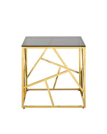 Журнальный столик 55*55 АРТ ДЕКО золото стекло smoke (Журнальный стол Арт Деко черный)