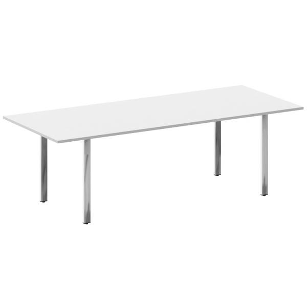 Стол переговорный на П-обр. м/к БП.ПРГ-240 2400x1000x750 (Белый/Нерж. Сталь)