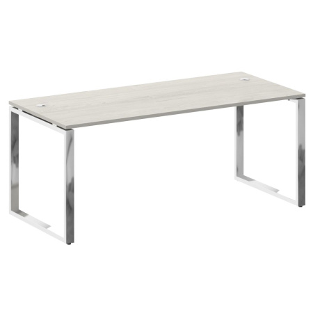 Стол рабочий руководителя на О-обр. м/к 1800x800x750 (Дуб Наварра/Нерж. Сталь)