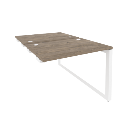 Стол-приставка двойной на О-образном м/к к опорным элем. Onix O.MO-D.SPR-1.7 980x1475x750 (Тиквуд Темный/Белый Металл)