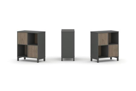 Набор стеллажа 2-х сторонний, 2 яруса SN.NSD-221 (754х400х881) (Антрацит/Вяз Благородный/Металл Антрацит)