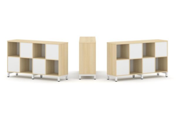 Набор стеллажа 2-х сторонний, 2 яруса SN.NSD-241 (1488х400х881) (Акация Лорка/Белый/Металл Белый)